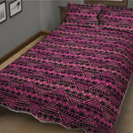 Pink African Ethnic Pattern Print Quilt Bed Set