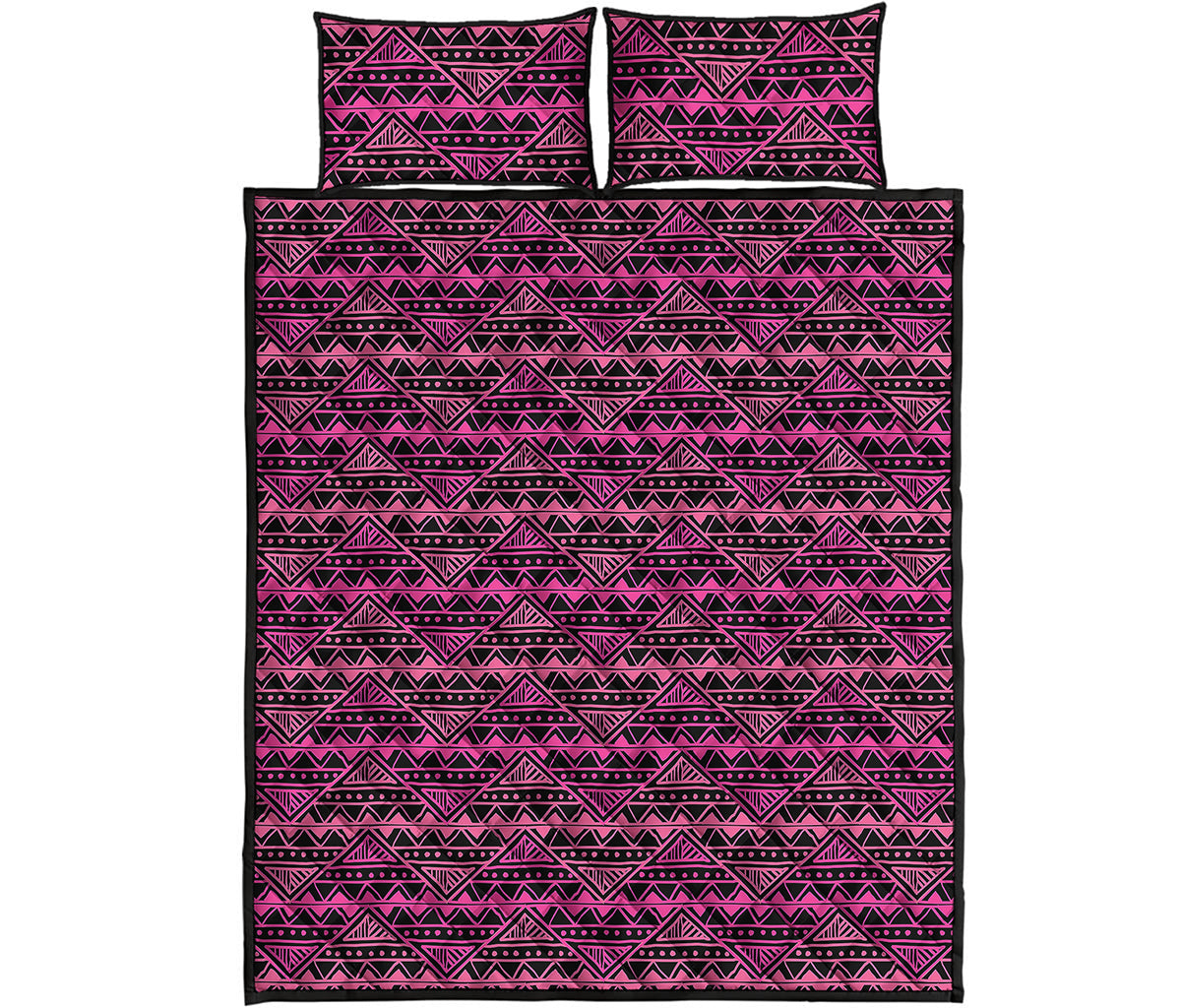 Pink African Ethnic Pattern Print Quilt Bed Set
