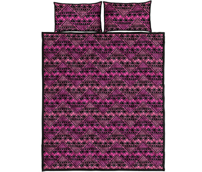 Pink African Ethnic Pattern Print Quilt Bed Set
