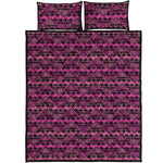 Pink African Ethnic Pattern Print Quilt Bed Set