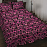Pink African Ethnic Pattern Print Quilt Bed Set