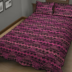 Pink African Ethnic Pattern Print Quilt Bed Set