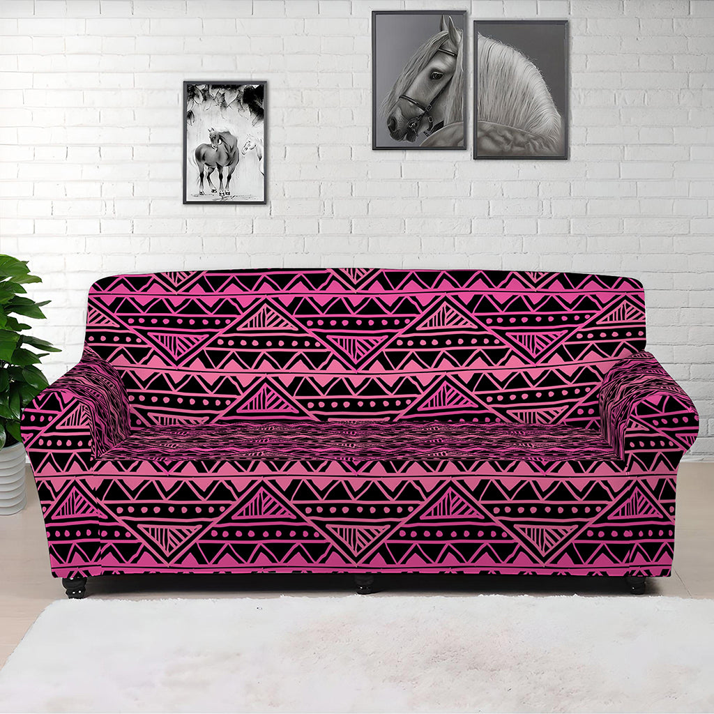 Pink African Ethnic Pattern Print Sofa Cover