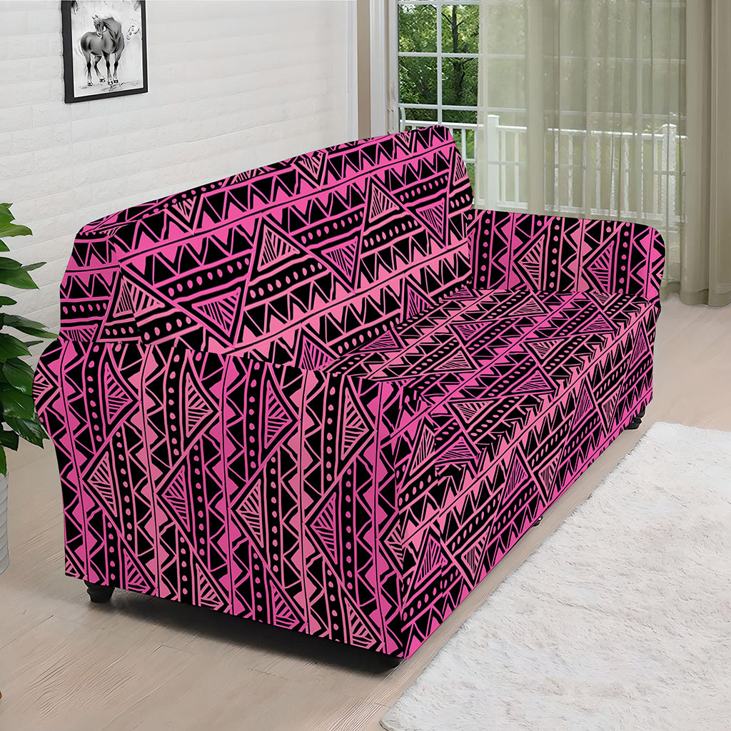 Pink African Ethnic Pattern Print Sofa Cover