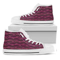 Pink African Ethnic Pattern Print White High Top Sneakers