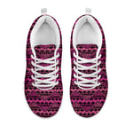 Pink African Ethnic Pattern Print White Sneakers