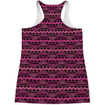 Pink African Ethnic Pattern Print Women's Racerback Tank Top