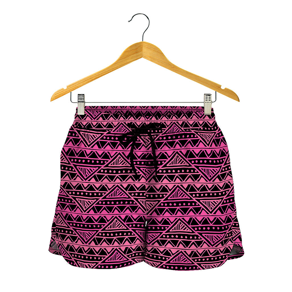 Pink African Ethnic Pattern Print Women's Shorts