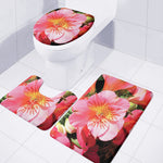 Pink Alstroemeria Print 3 Piece Bath Mat Set