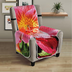 Pink Alstroemeria Print Armchair Protector