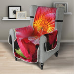 Pink Alstroemeria Print Armchair Protector