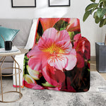 Pink Alstroemeria Print Blanket