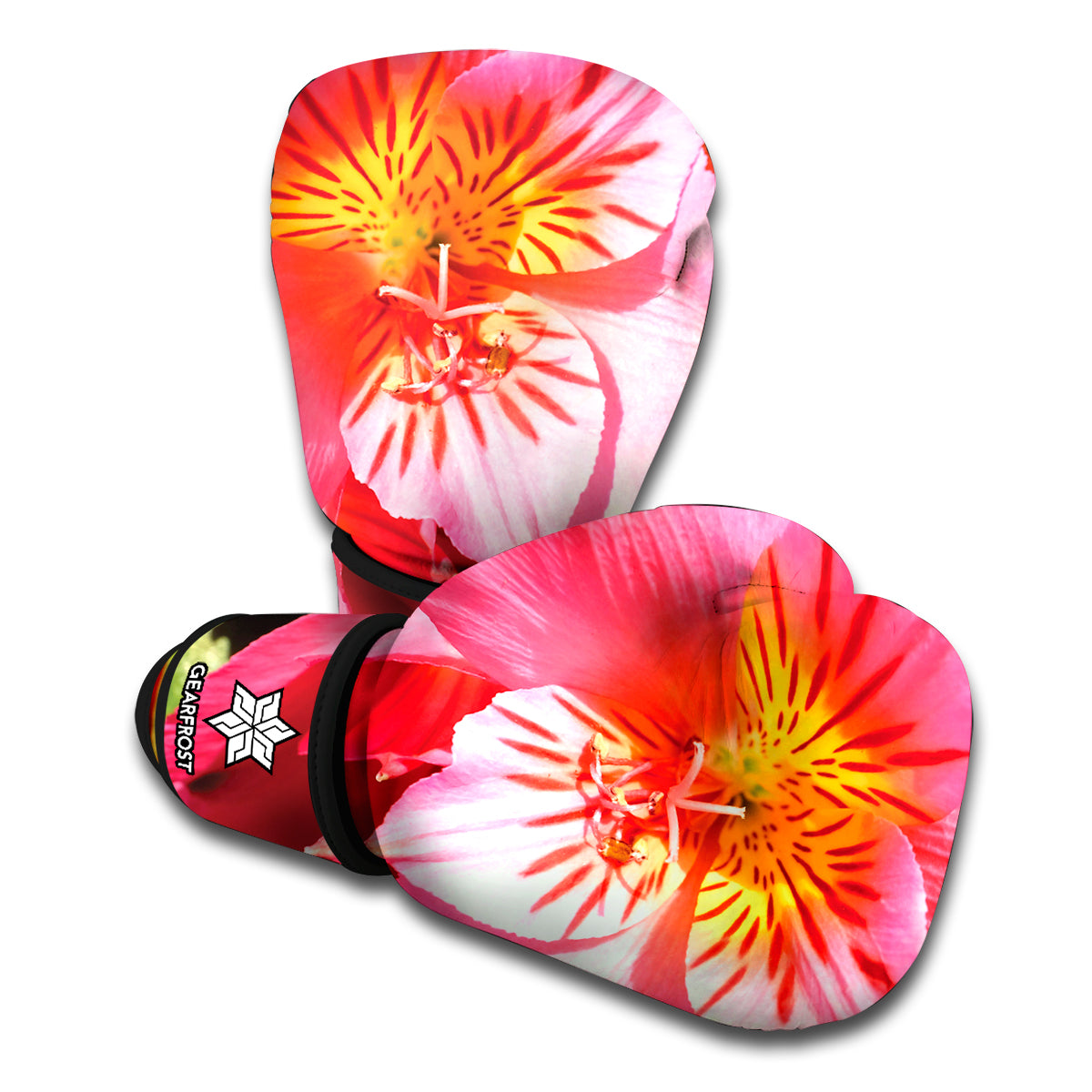 Pink Alstroemeria Print Boxing Gloves