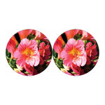 Pink Alstroemeria Print Car Coasters