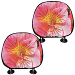 Pink Alstroemeria Print Car Headrest Covers