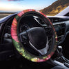 Pink Alstroemeria Print Car Steering Wheel Cover