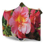 Pink Alstroemeria Print Hooded Blanket