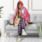 Pink Alstroemeria Print Hooded Blanket