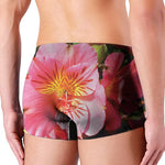 Pink Alstroemeria Print Men's Boxer Briefs