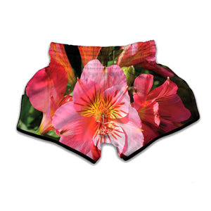 Pink Alstroemeria Print Muay Thai Boxing Shorts