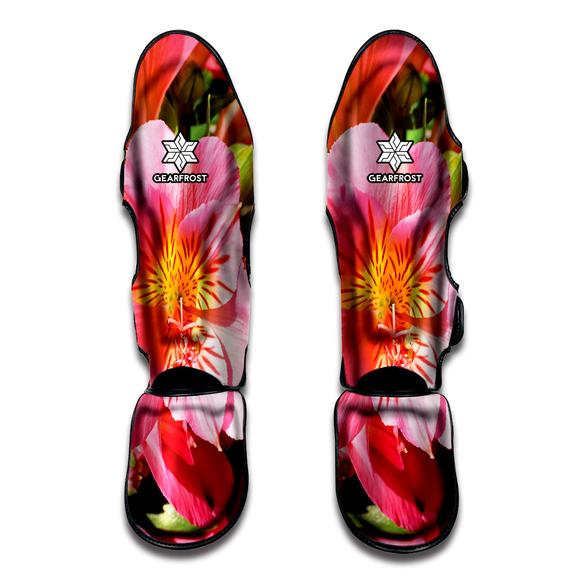 Pink Alstroemeria Print Muay Thai Shin Guard