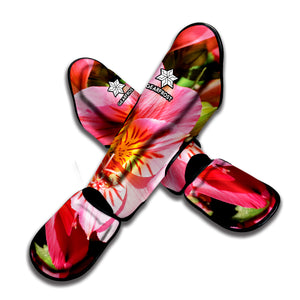 Pink Alstroemeria Print Muay Thai Shin Guard