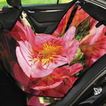 Pink Alstroemeria Print Pet Car Back Seat Cover