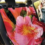 Pink Alstroemeria Print Pet Car Back Seat Cover