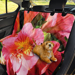 Pink Alstroemeria Print Pet Car Back Seat Cover