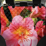 Pink Alstroemeria Print Pet Car Back Seat Cover