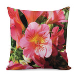 Pink Alstroemeria Print Pillow Cover