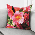 Pink Alstroemeria Print Pillow Cover