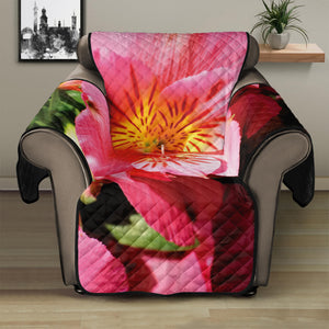 Pink Alstroemeria Print Recliner Protector