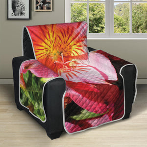 Pink Alstroemeria Print Recliner Protector