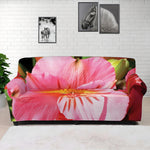 Pink Alstroemeria Print Sofa Cover