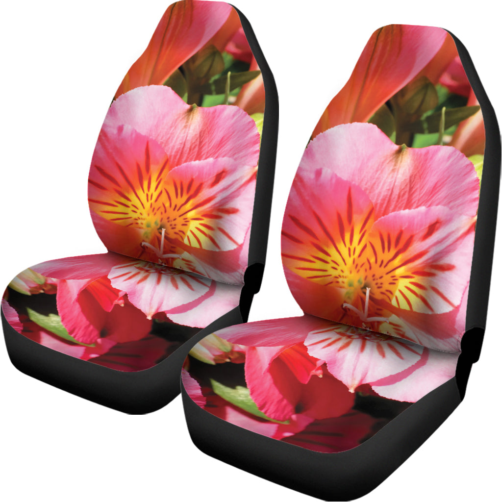 Pink Alstroemeria Print Universal Fit Car Seat Covers