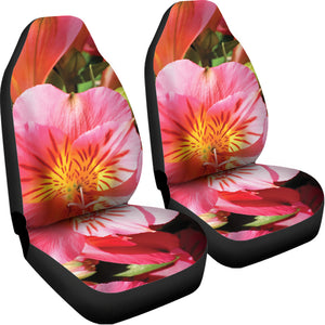 Pink Alstroemeria Print Universal Fit Car Seat Covers