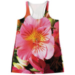 Pink Alstroemeria Print Women's Racerback Tank Top
