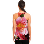 Pink Alstroemeria Print Women's Racerback Tank Top