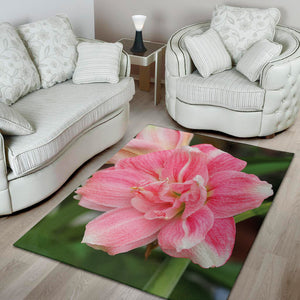 Pink Amaryllis Print Area Rug