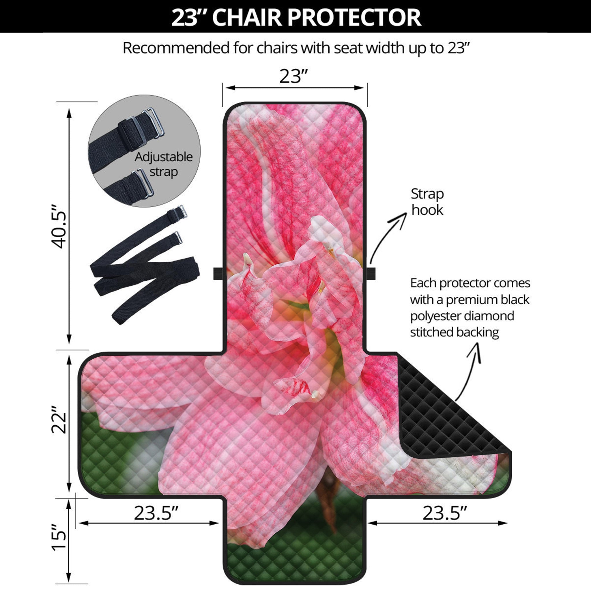 Pink Amaryllis Print Armchair Protector