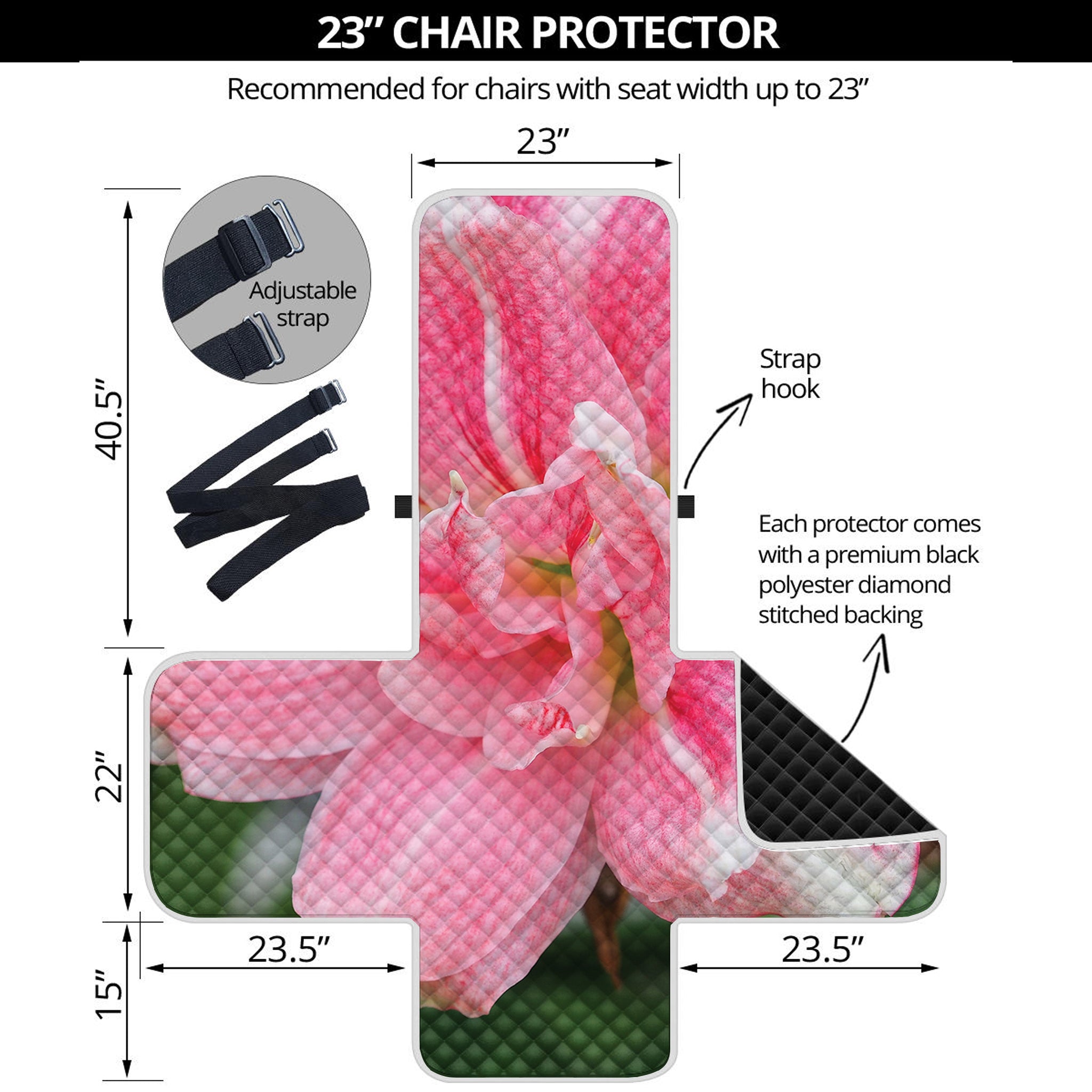 Pink Amaryllis Print Armchair Protector