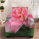 Pink Amaryllis Print Armchair Slipcover