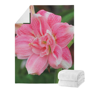 Pink Amaryllis Print Blanket