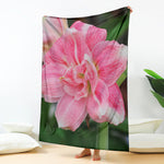 Pink Amaryllis Print Blanket