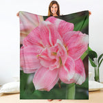 Pink Amaryllis Print Blanket