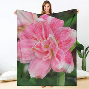 Pink Amaryllis Print Blanket