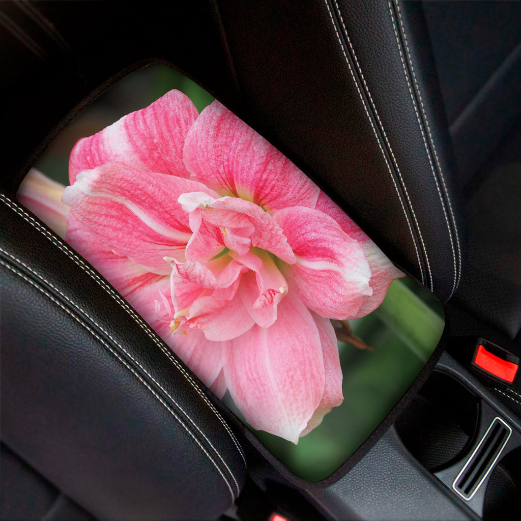 Pink Amaryllis Print Car Center Console Cover