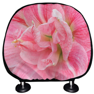 Pink Amaryllis Print Car Headrest Covers