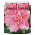 Pink Amaryllis Print Duvet Cover Bedding Set